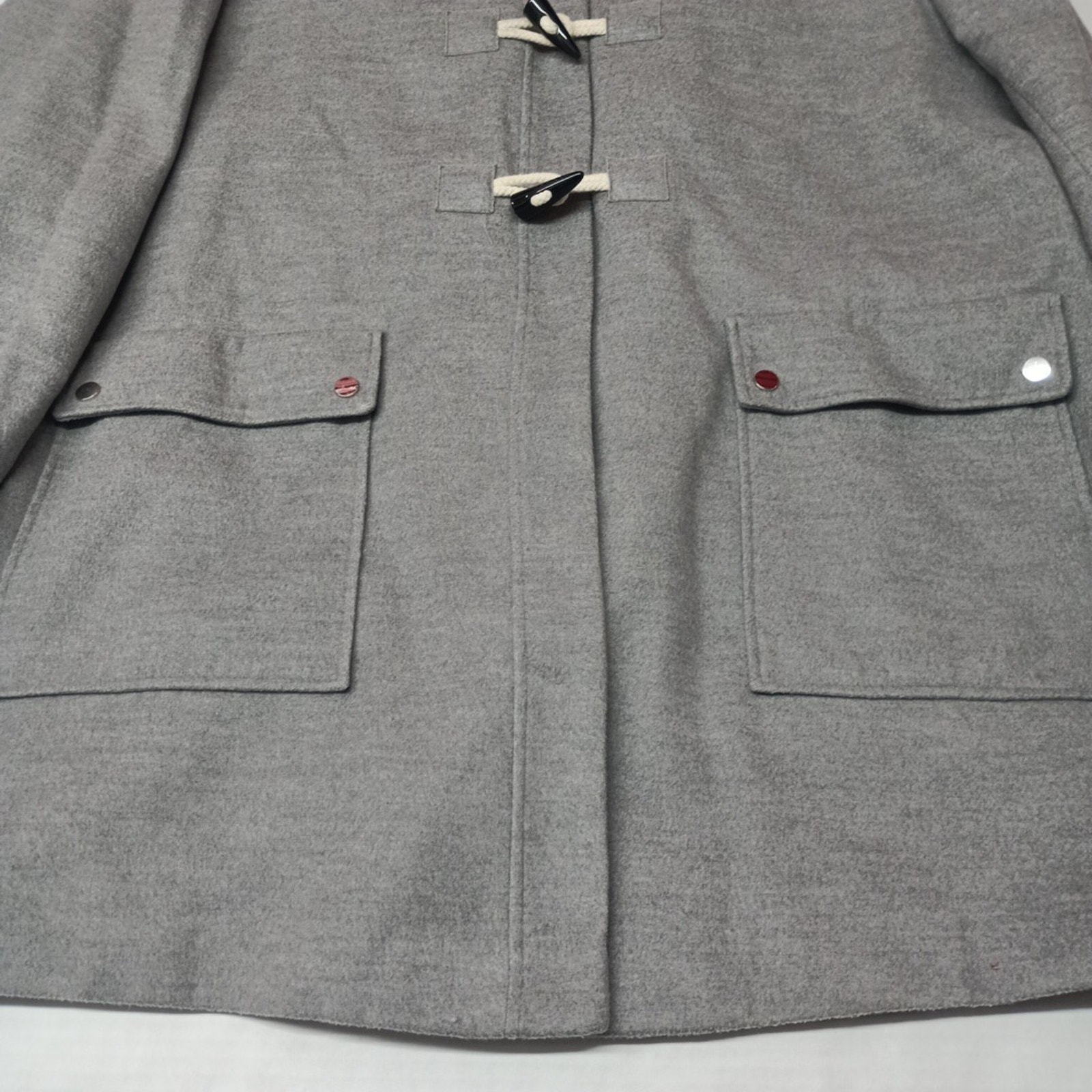 Asos Skirted Duffle Coat Swing Jacket Hooded Toggle Women's Plus Size 26 Gray — image 2 of 8